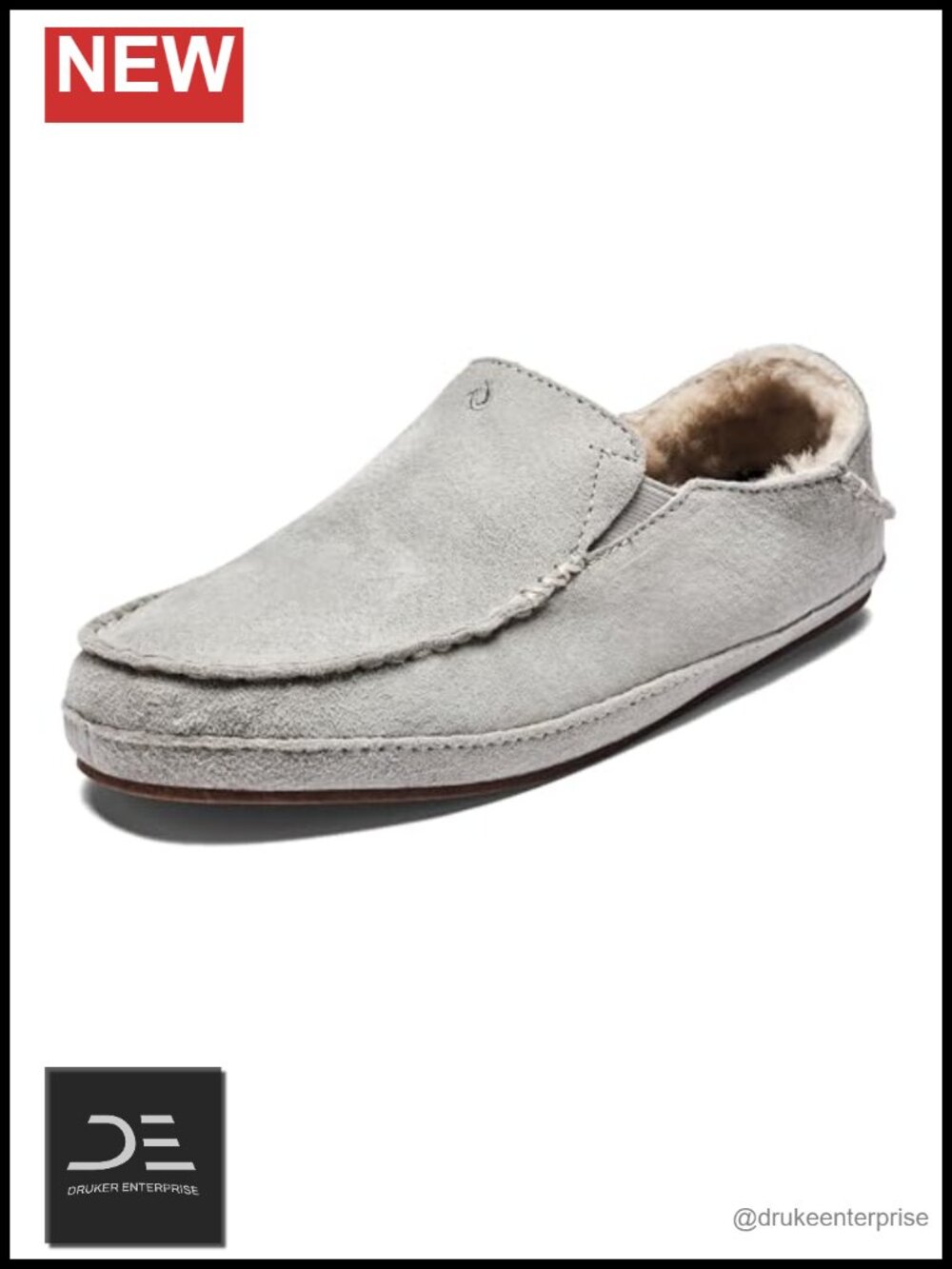 Women's Shearling Slippers Slip-On Nubuck Leather House Shoes